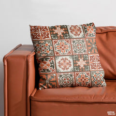 Abstract Cultural Dark Floral Artwork Over White Background | Floral Cushion #500