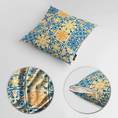 Abstract Cultural Floral Artwork Over White Background | Floral Cushion #501