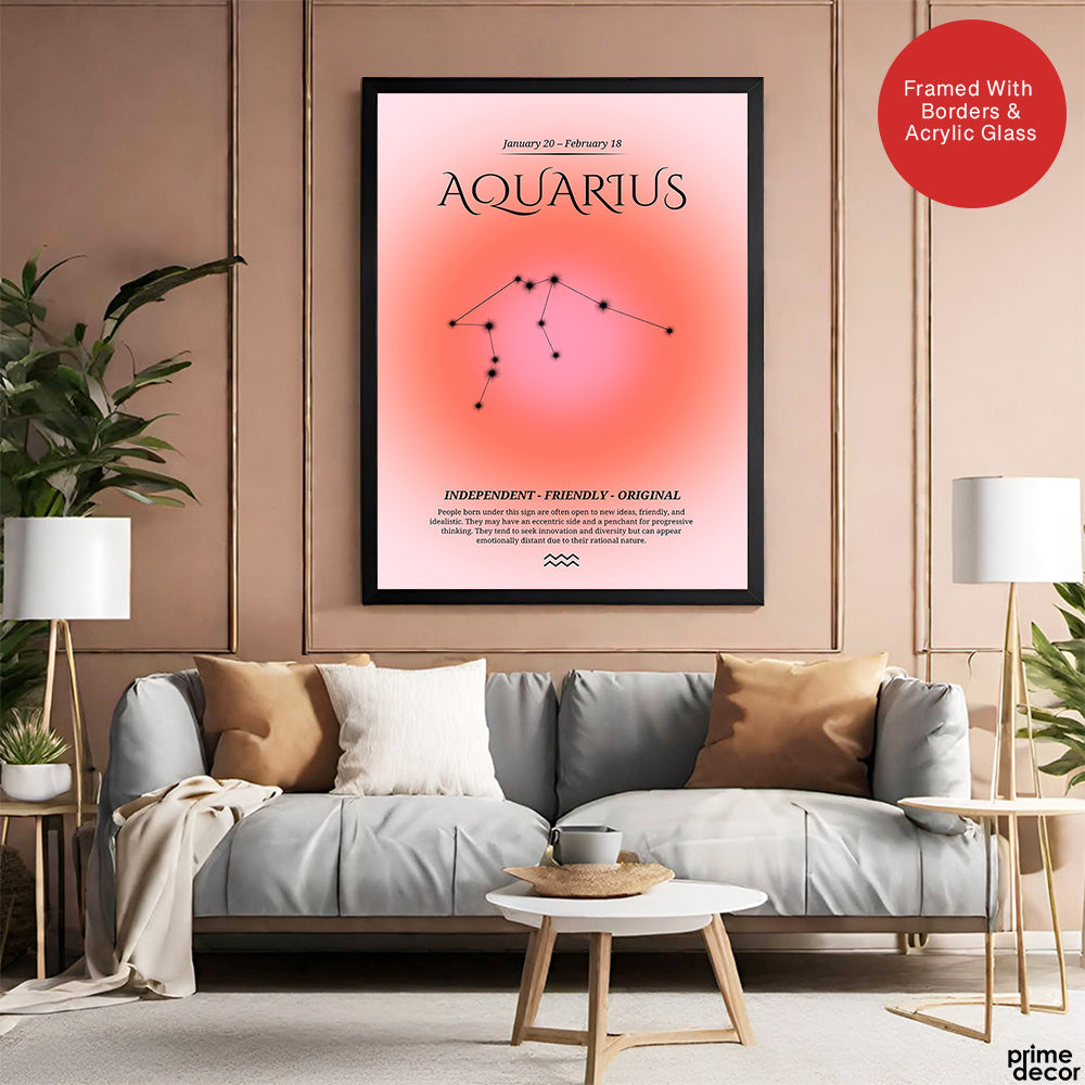 Aquarius Abstract Stars Sign Art | Abstract Nature Artwork #00501 - Prime Décor