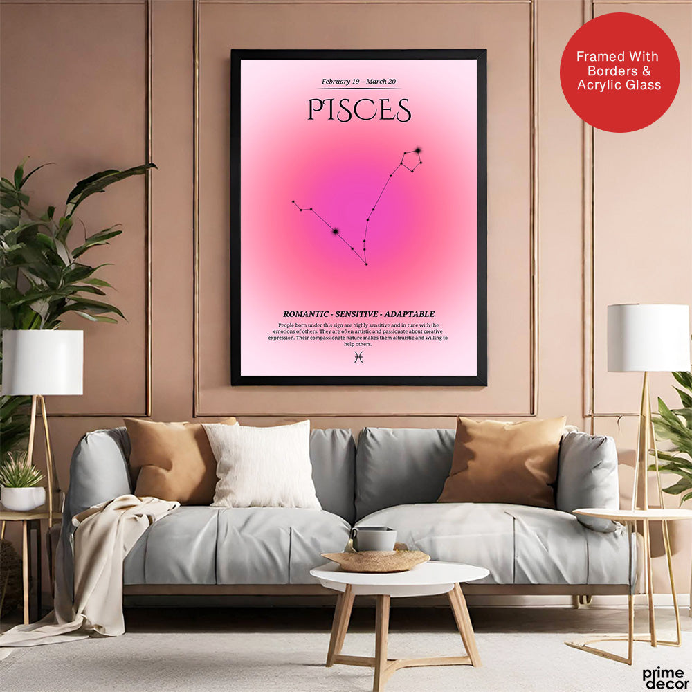 Pisces Abstract Stars Sign Art | Abstract Nature Artwork #00502 - Prime Décor