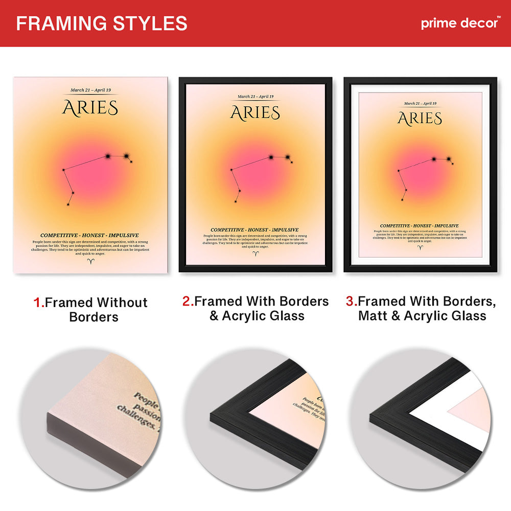 Aries Abstract Stars Sign Art | Abstract Nature Artwork #00503 - Prime Décor