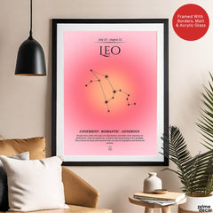 Leo Abstract Stars Sign Art | Abstract Nature Artwork #00505 - Prime Décor
