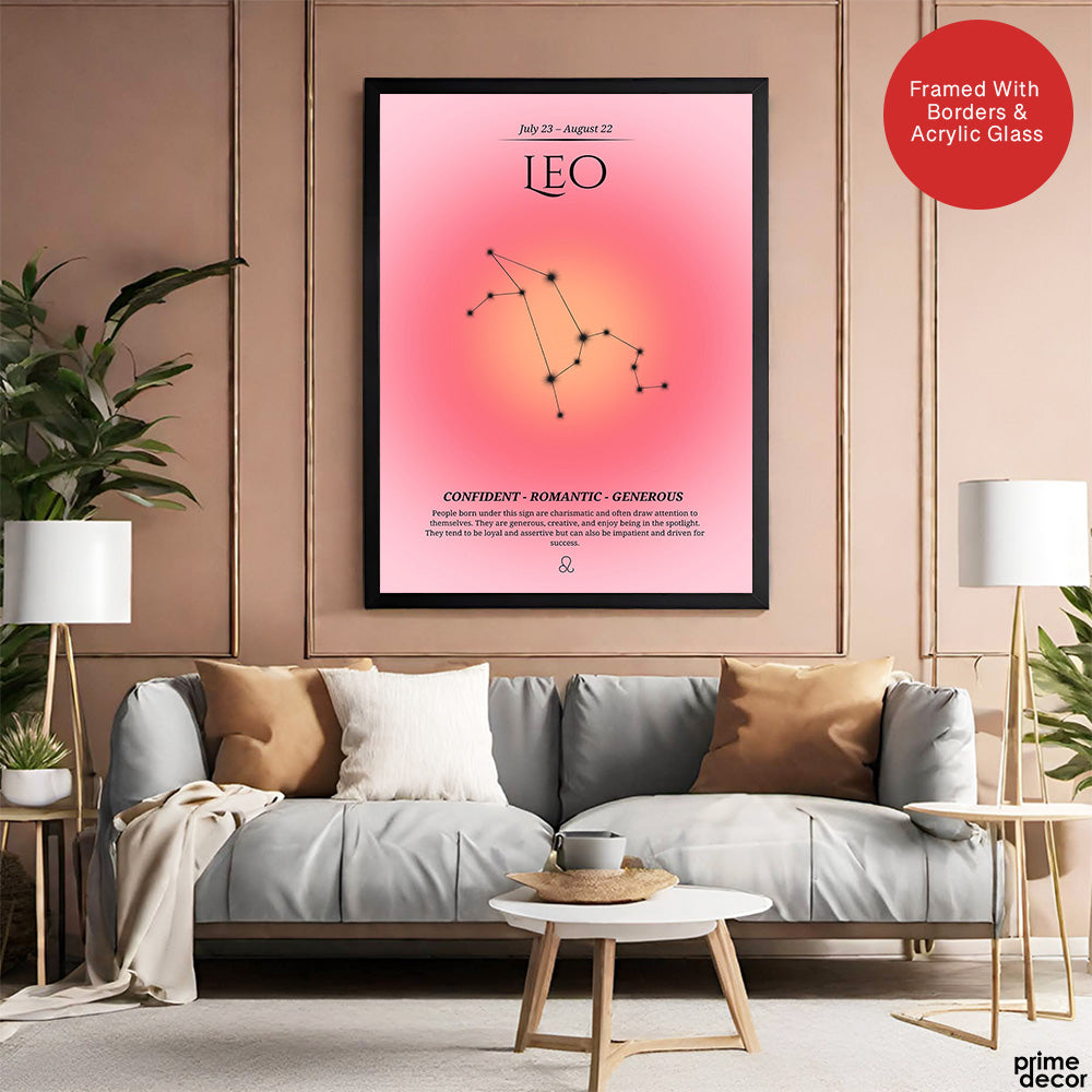 Leo Abstract Stars Sign Art | Abstract Nature Artwork #00505 - Prime Décor