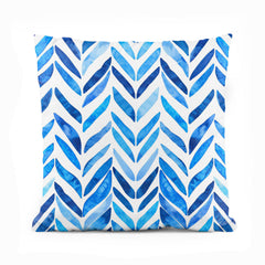 Abstract Blue Leaves Over White Background | Floral Cushion #506