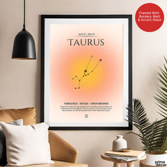 Taurus Abstract Stars Sign Art | Abstract Nature Artwork #00507 - Prime Décor