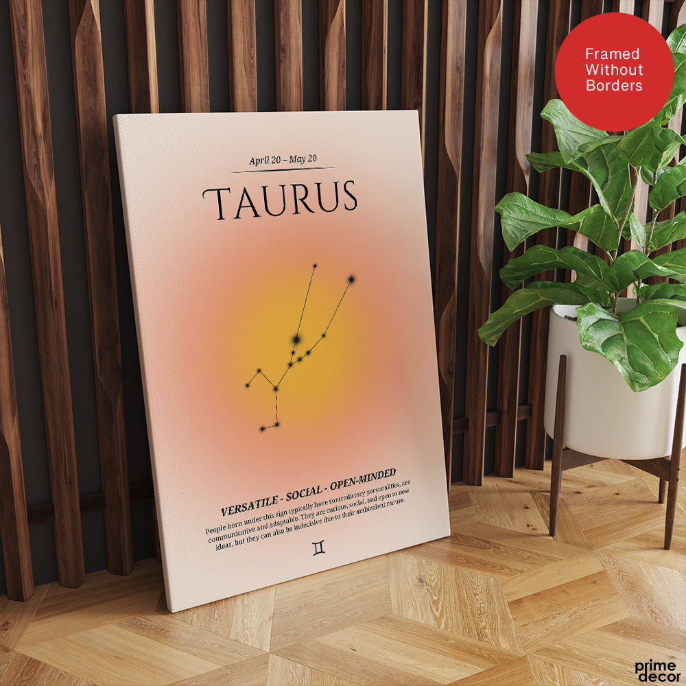 Taurus Abstract Stars Sign Art | Abstract Nature Artwork #00507 - Prime Décor