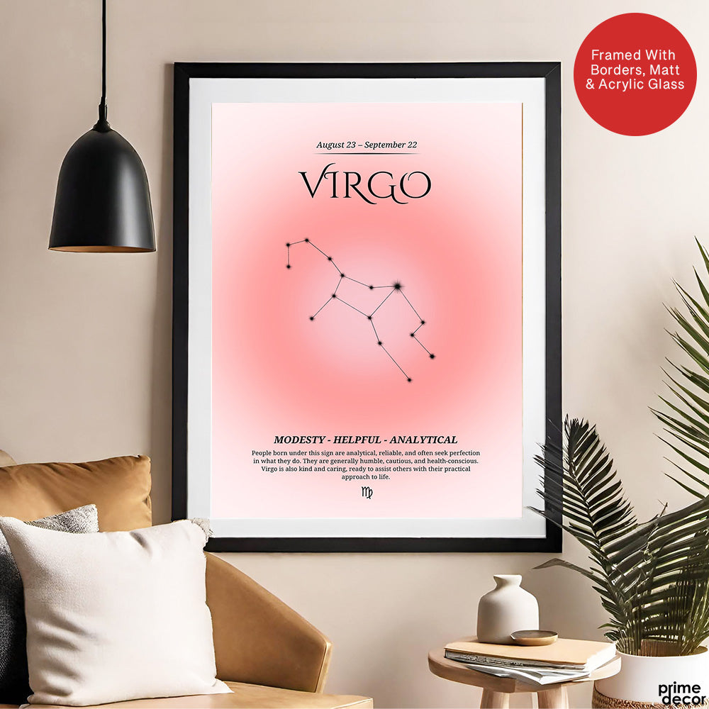 Virgo Abstract Stars Sign Art | Abstract Nature Artwork #00508 - Prime Décor