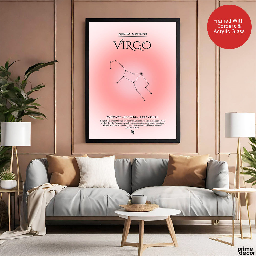 Virgo Abstract Stars Sign Art | Abstract Nature Artwork #00508 - Prime Décor