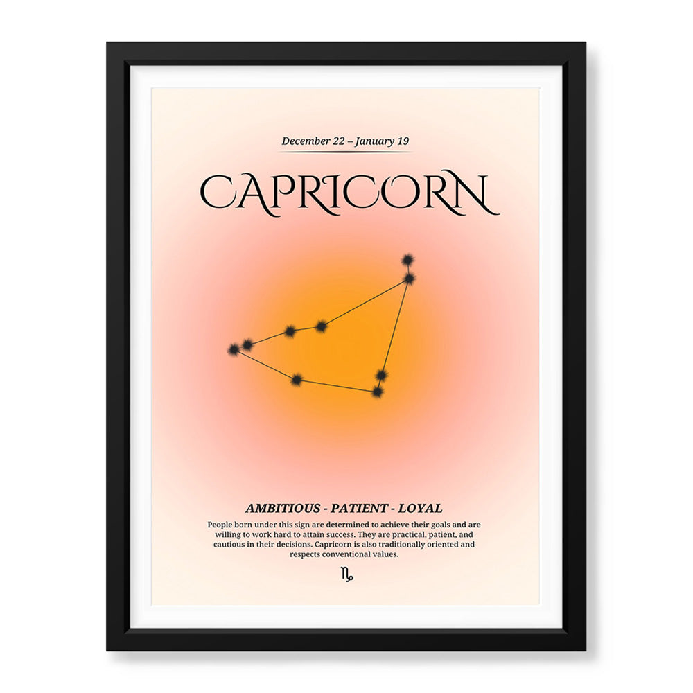 Capricorn Abstract Stars Sign Art | Abstract Nature Artwork #00509 - Prime Décor