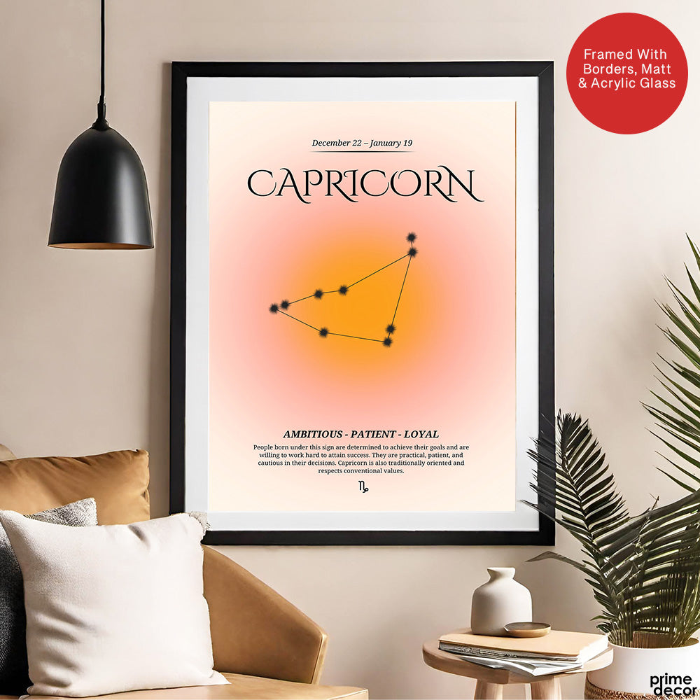 Capricorn Abstract Stars Sign Art | Abstract Nature Artwork #00509 - Prime Décor