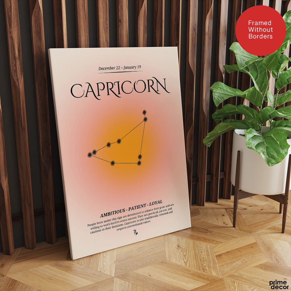 Capricorn Abstract Stars Sign Art | Abstract Nature Artwork #00509 - Prime Décor