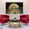 Black & Gold Abstract Linear Artwork (Single Panel) Abstract Wall Art