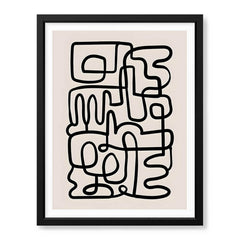 Black Line Art On Grey Background Abstract Design | Abstract Office Artwork #0050 - Prime Décor