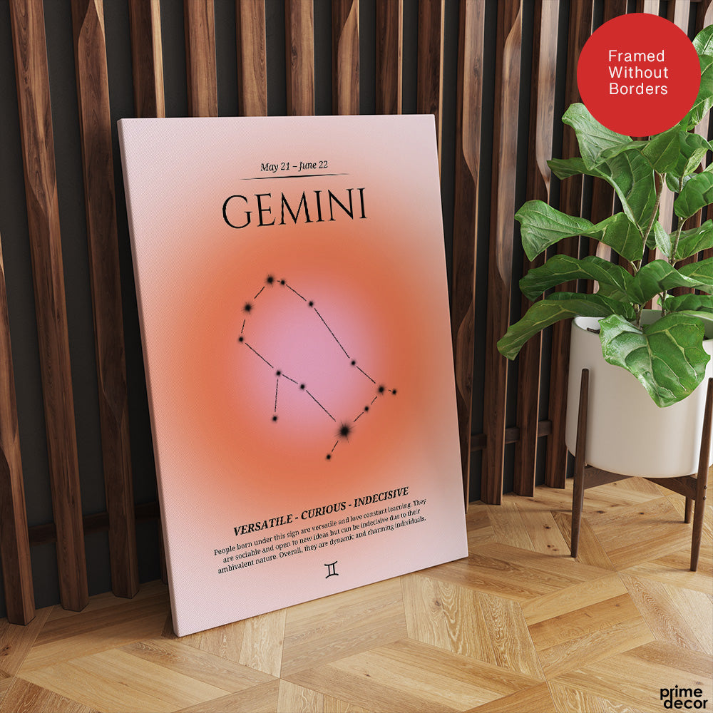 Gemini Abstract Stars Sign Art | Abstract Nature Artwork #00510 - Prime Décor