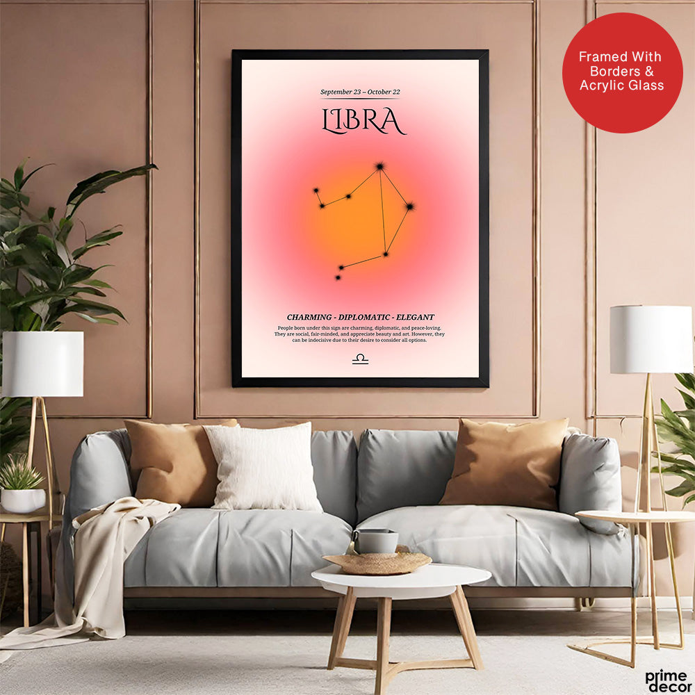 Libra Abstract Stars Sign Art | Abstract Nature Artwork #00511 - Prime Décor