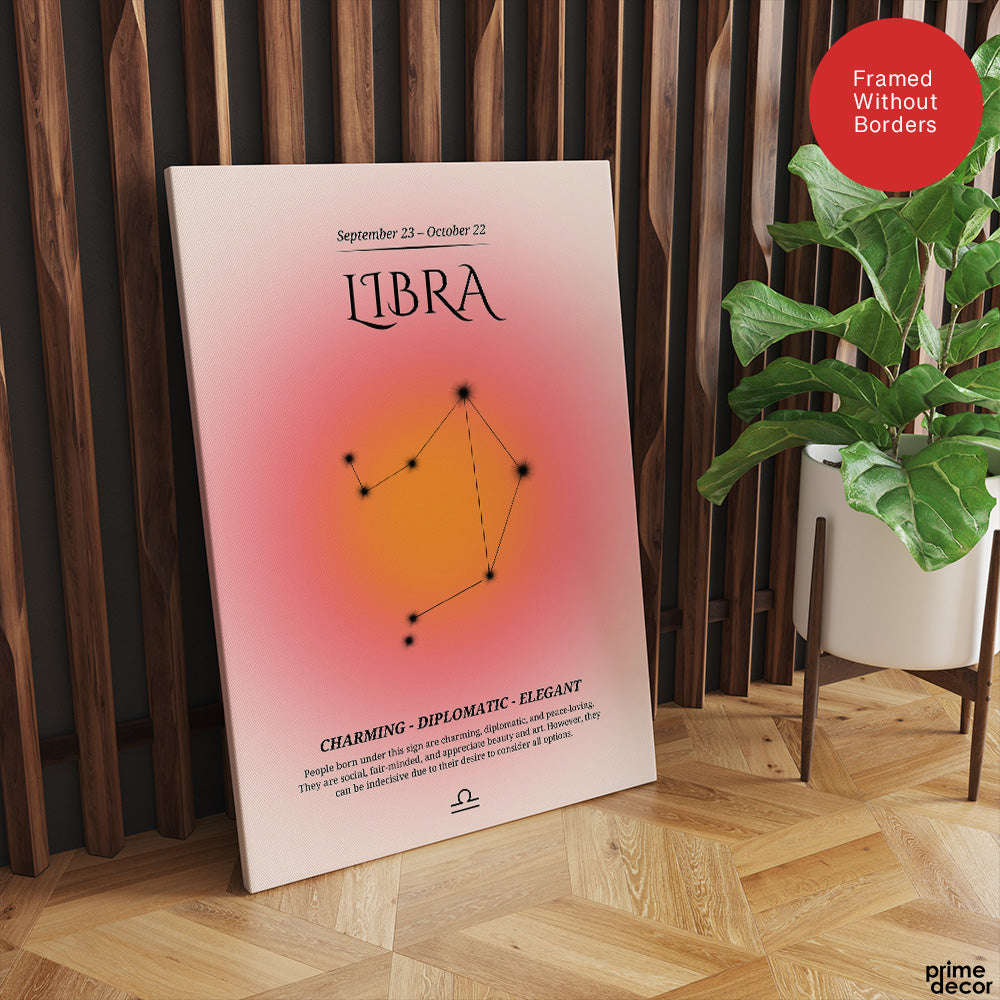 Libra Abstract Stars Sign Art | Abstract Nature Artwork #00511 - Prime Décor