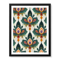 Orange & Green Beautiful Floral Artwork | Abstract Floral Artwork #00512