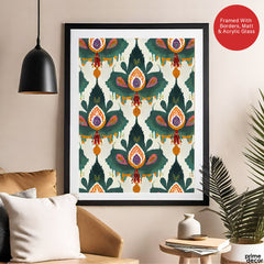 Orange & Green Beautiful Floral Artwork | Abstract Floral Artwork #00512