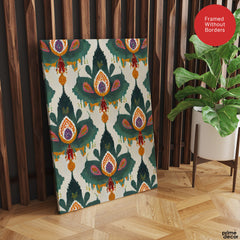Orange & Green Beautiful Floral Artwork | Abstract Floral Artwork #00512