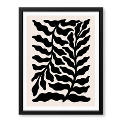 Beautiful Black Floral Artwork Over Beige Background | Abstract Floral Artwork #00515