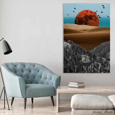 Forest Desert & Sea Aesthetic View (Single Panel) Nature Wall Art