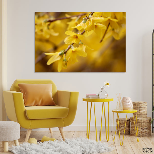 Beautiful Artwork Of Yellow Flowers (Single Panel) Floral Wall Art