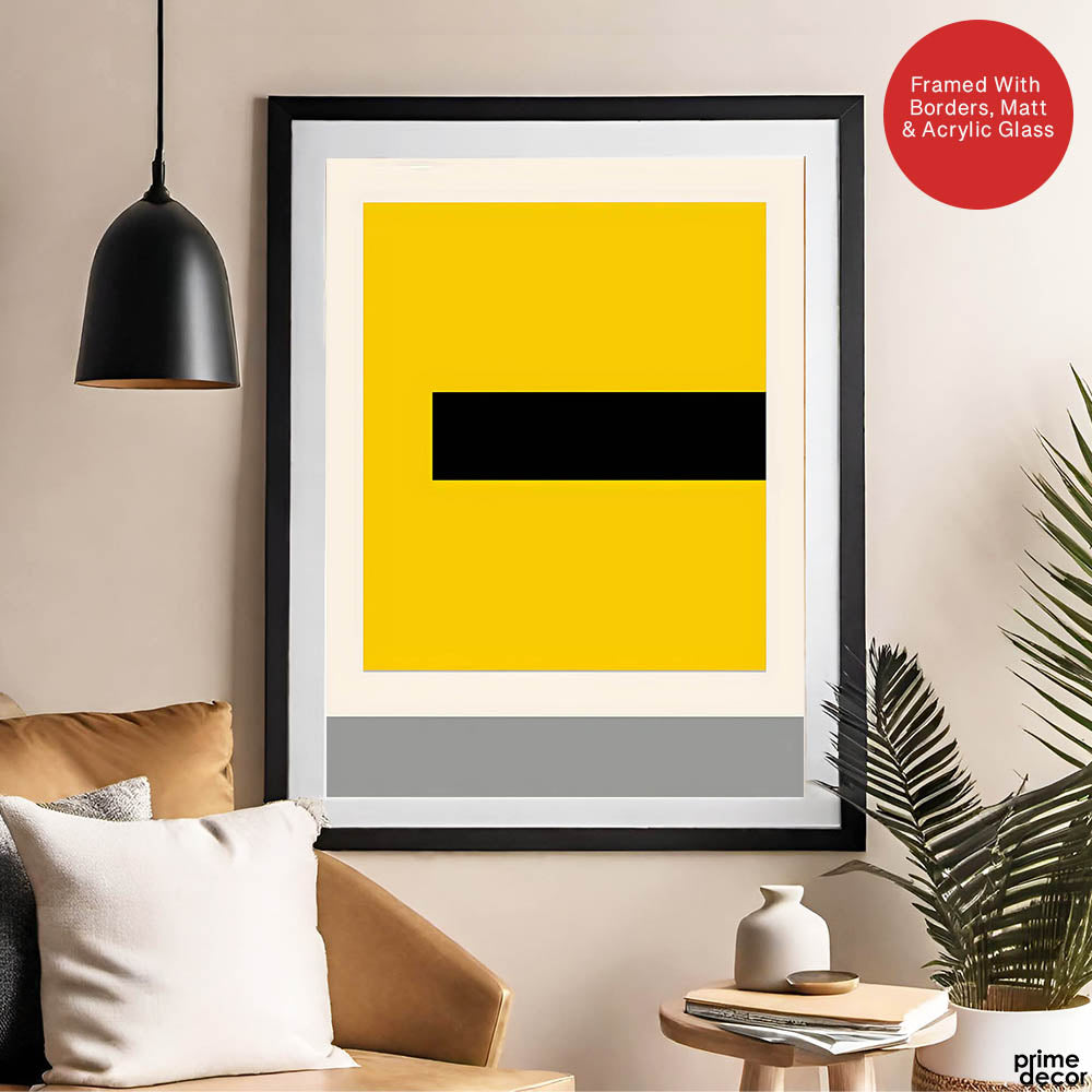 Black Yellow & Grey Abstract Design | Abstract Office Artwork #0051 - Prime Décor