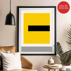 Black Yellow & Grey Abstract Design | Abstract Office Artwork #0051 - Prime Décor
