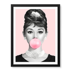 Audrey Hepburn Pink Bubble Gum | Abstract Fashion Artwork #00521
