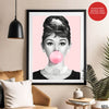 Audrey Hepburn Pink Bubble Gum | Abstract Fashion Artwork #00521