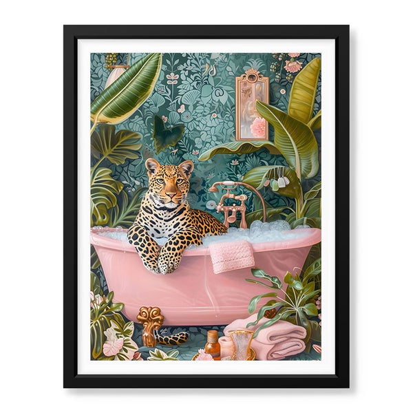 Aesthetic Brave Tiger In A Bath Tub | Abstract Animal Artwork #00528