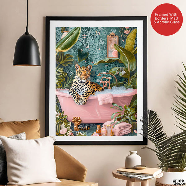 Aesthetic Brave Tiger In A Bath Tub | Abstract Animal Artwork #00528