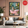 Aesthetic Brave Tiger In A Bath Tub | Abstract Animal Artwork #00528