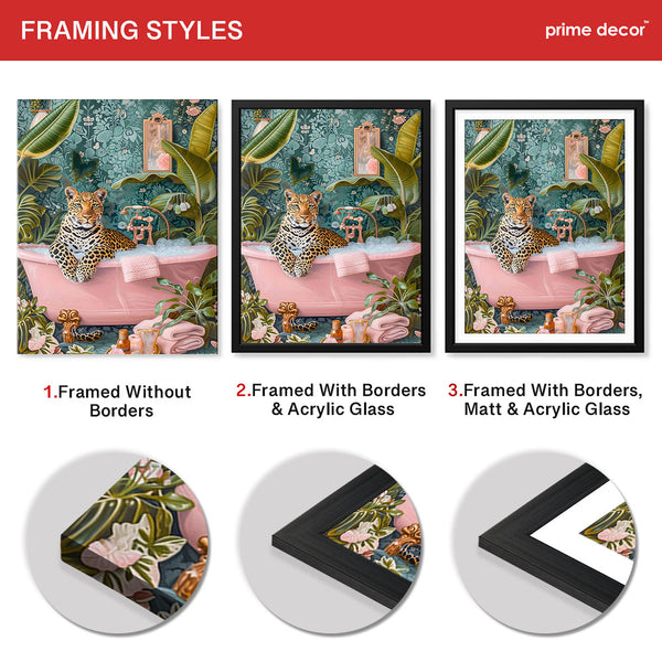 Aesthetic Brave Tiger In A Bath Tub | Abstract Animal Artwork #00528