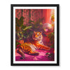 Aesthetic Brave Tiger In A Red Light | Abstract Animal Artwork #00529