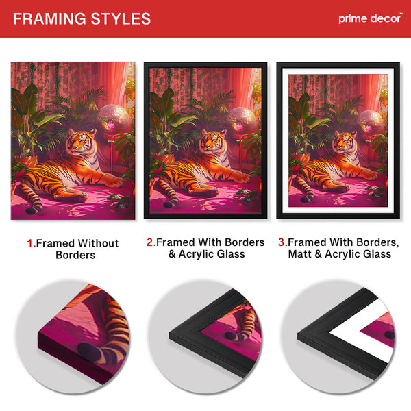 Aesthetic Brave Tiger In A Red Light | Abstract Animal Artwork #00529