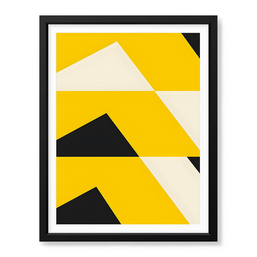 Black Yellow & White Abstract Design | Abstract Office Artwork #0052 - Prime Décor