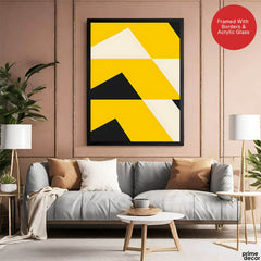Black Yellow & White Abstract Design | Abstract Office Artwork #0052 - Prime Décor