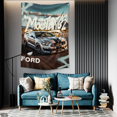 Ford Mustang GT 350 Graffiti Style Art | Cars Tapestry - Prime Décor