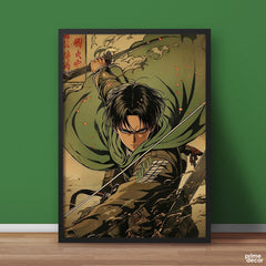 Levi Ackerman Japanese Art Style Attack On Titan | Anime Wall Art - Prime Décor