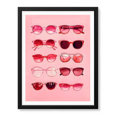 Aesthetic Colorful Glasses Over Pink Background | Abstract Fashion Artwork #00536