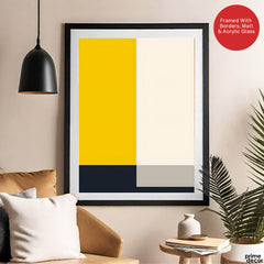 Black Yellow & Grey Beige Abstract Design | Abstract Office Artwork #0053 - Prime Décor