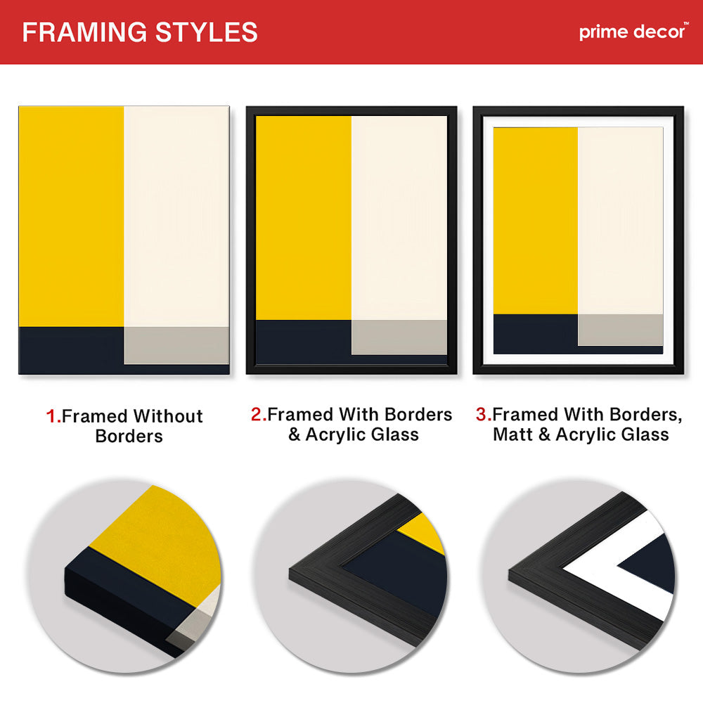 Black Yellow & Grey Beige Abstract Design | Abstract Office Artwork #0053 - Prime Décor