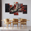 Beautiful Artwork Of A Northern Cardinal Perched On A Branch (5 Panel) Nature Wall Art