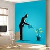 Man In Suit Watering The Money Plant | Office Wallpaper Mural