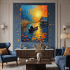 Lonely Boatman on a Lake Van Gogh Style (Single Panel) Digital Painting Wall Art