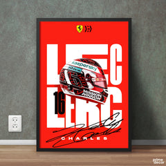 Charles Leclerc Helmet & Signature Formula 1 Racing | Sports Wall Art - Prime Décor