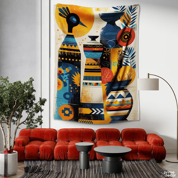 Colorful Abstract Cultural Artwork | Fashion Tapestry