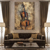 Vintage Cello on Old Sheet Music (Single Panel) Digital Painting Wall Art