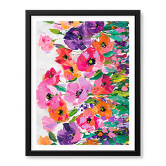 Abstract Beautiful Colorful Flowers With Green Leaves | Abstract Floral Artwork #00550